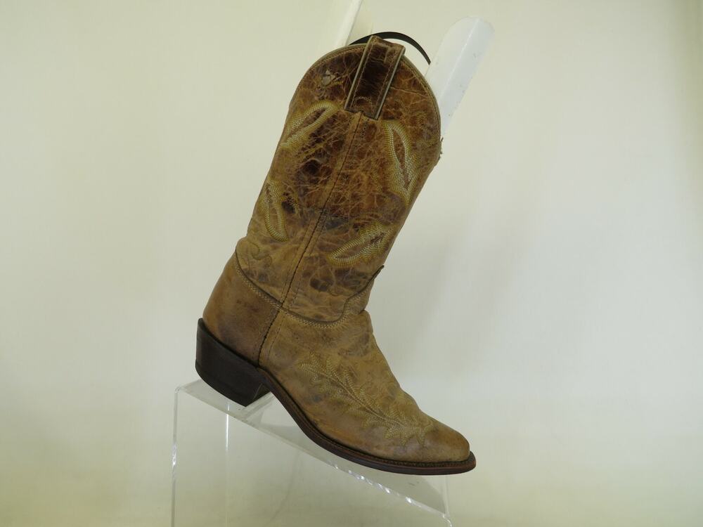 Justin Bent Rail Brown All Leather Cowboy Boots Womens Size 6.5 B